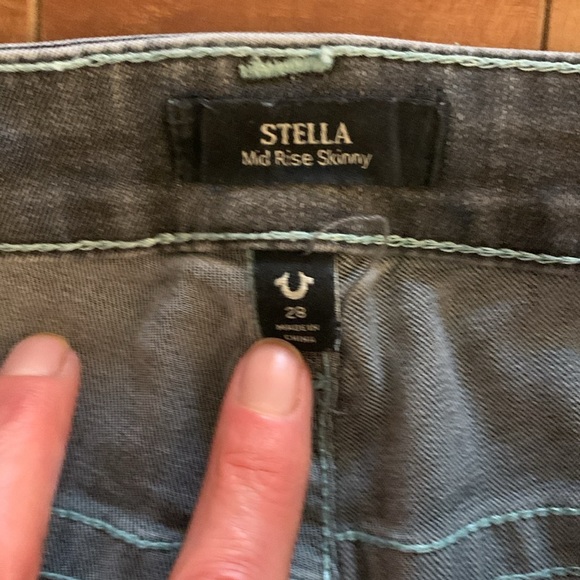 True Religion Halle Mid Rise Skinny Jeans size 29 Gray - Picture 5 of 6